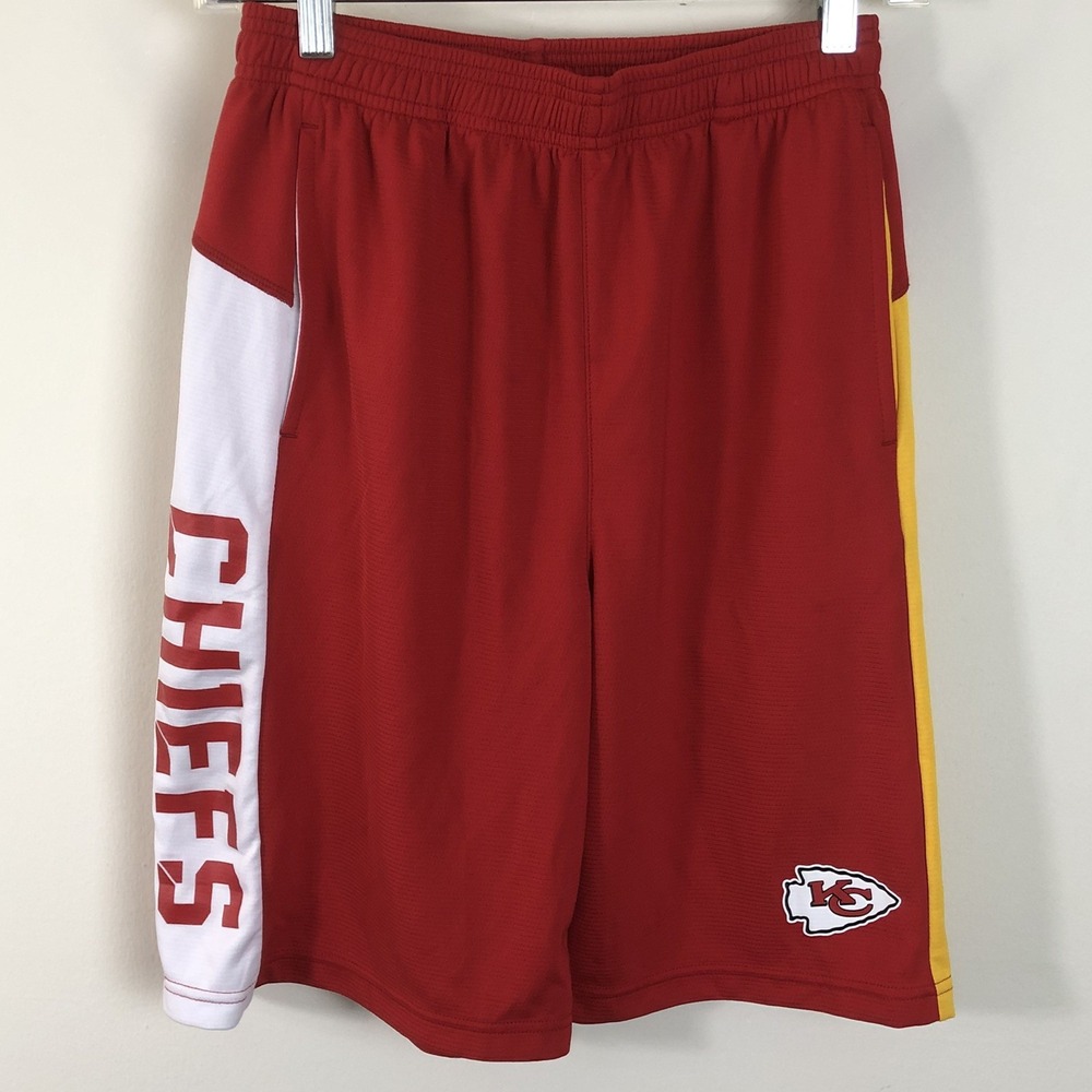 NFL Team Apparel Kansas City Chiefs Shorts Youth L (14/16) Red White Football